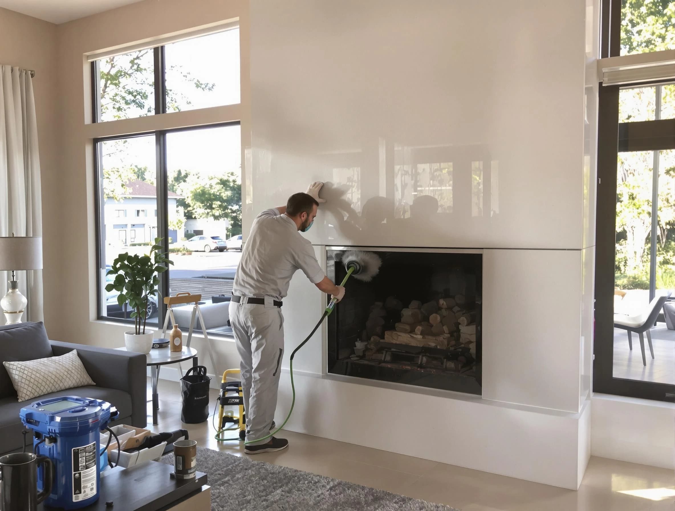 Dedham Chimney Sweep performing thorough soot removal in Dedham, MA