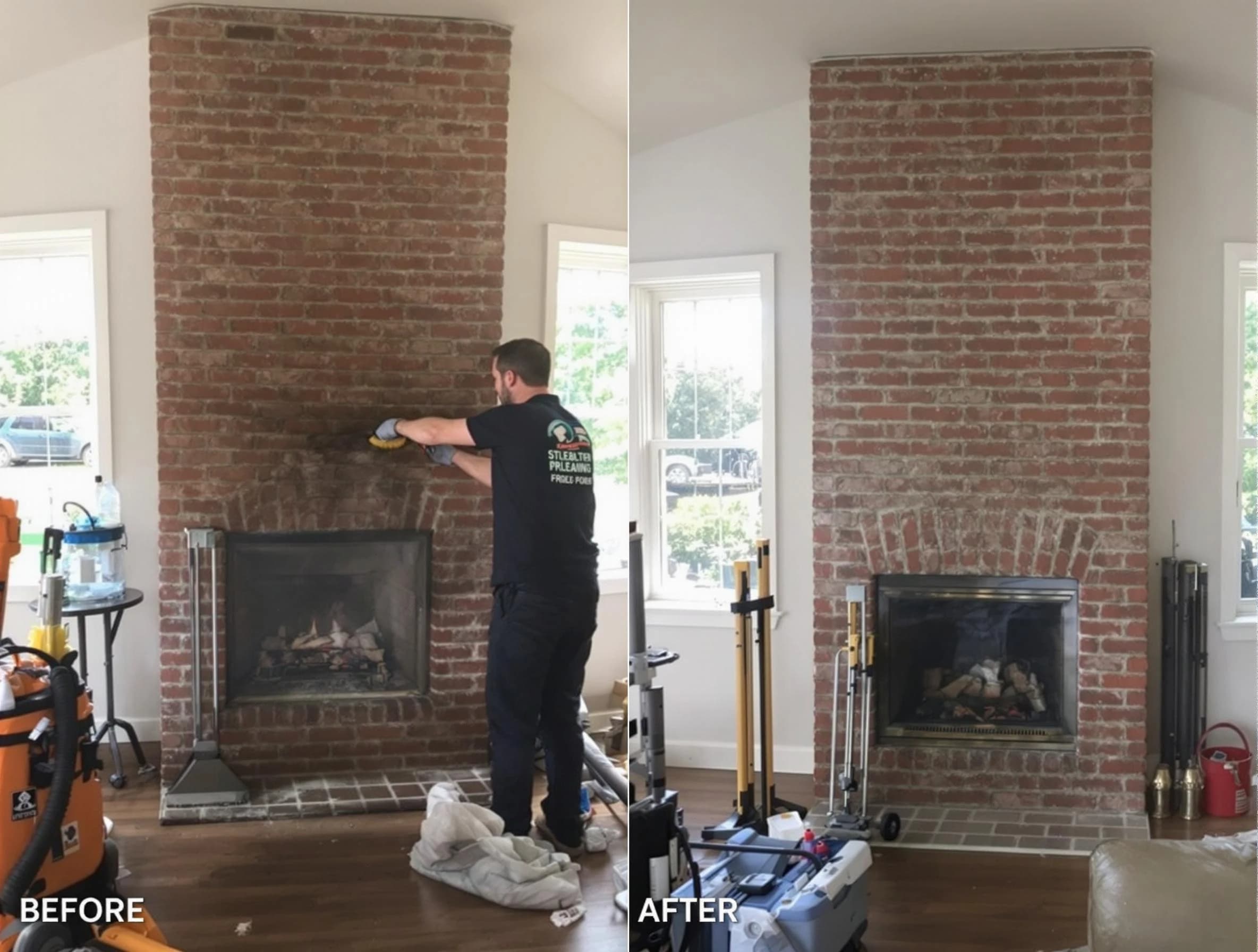 Finished chimney sweeping service by Dedham Chimney Sweep in Dedham, MA