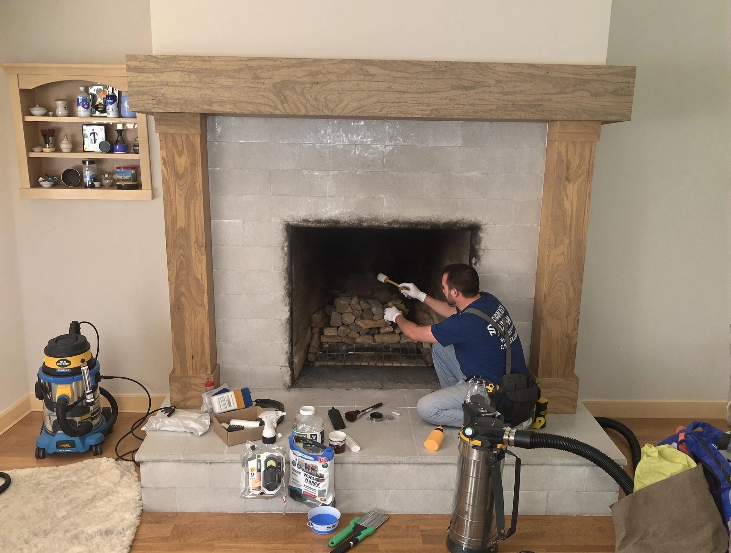 Detailed creosote removal process by Dedham Chimney Sweep in Dedham, MA