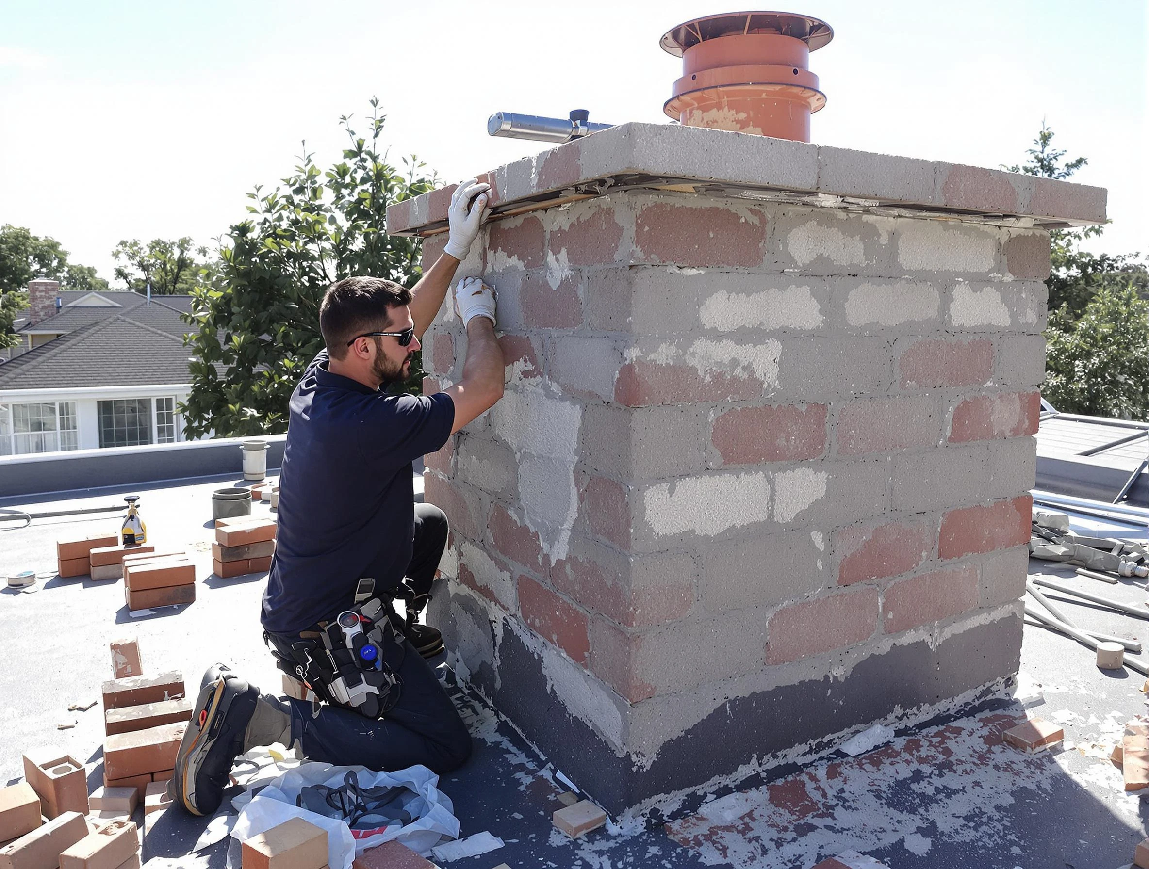 Advanced chimney repair process by Dedham Chimney Sweep in Dedham, MA