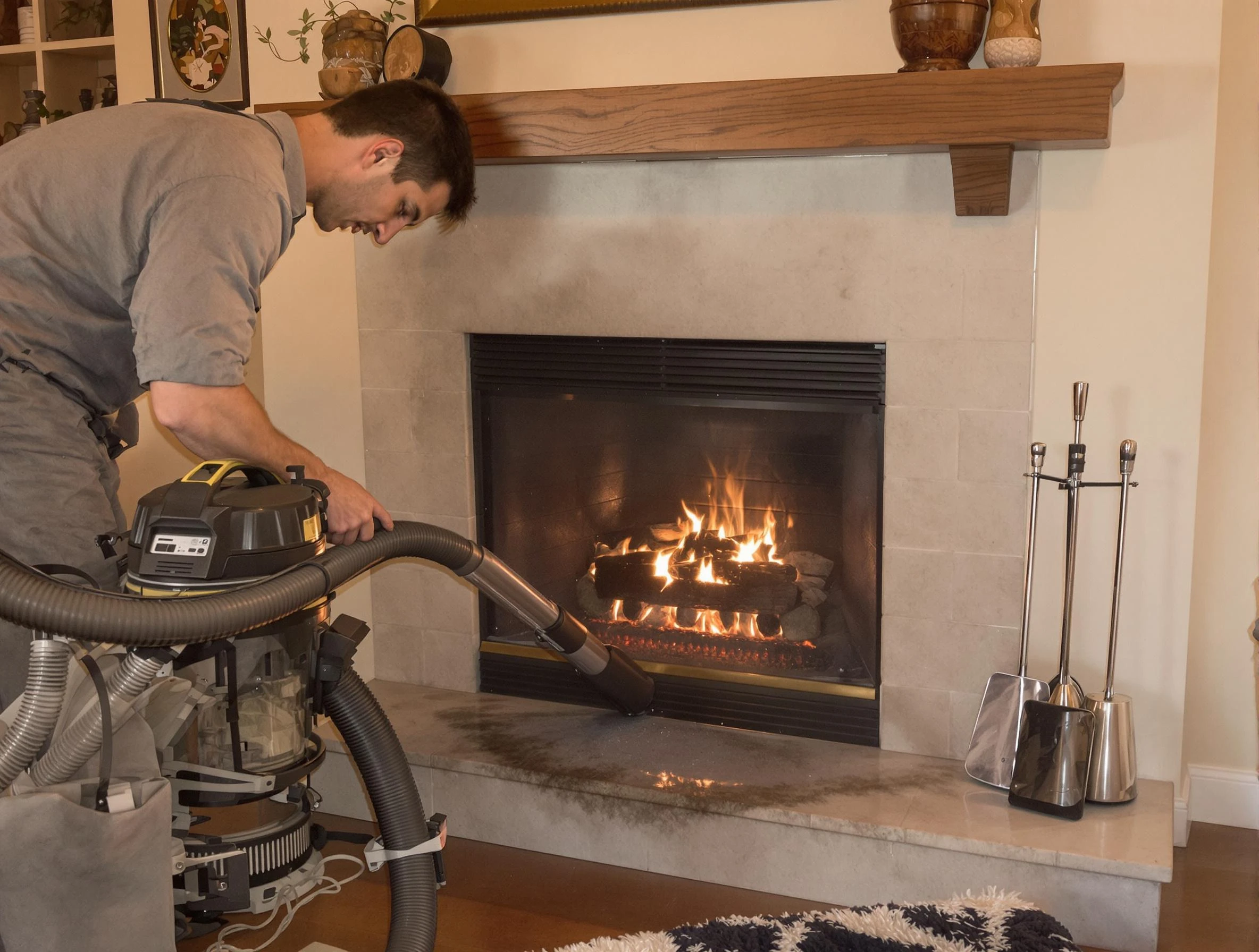 Routine fireplace upkeep by Dedham Chimney Sweep in Dedham, MA